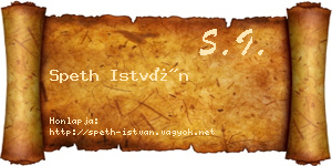Speth István névjegykártya